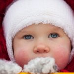Close-up of the face a little girl