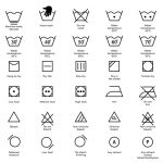 Laundry Instruction Line Icon Set. Care Wash Information Symbol Collection. Hand or Machine Wash, Use Iron, Dry, Cleaning Cotton Cloth Linear Sign. Editable Stroke. Isolated Vector Illustration