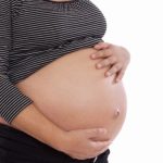 Beautiful pregnant on a over white background