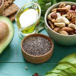 healthy-and-nutrition-food-avocado-chia-and-flax-seeds-olive-oil-and-picture-id870884116
