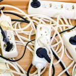 Old and unsafe overloaded power strips