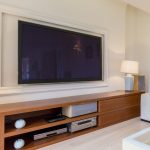Room with sofa and TV set