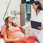 Pregnant woman preparing for delivery