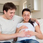 Prospective parents on the couch