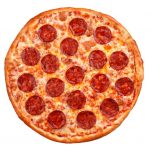 pepperoni-pizza-italian-pizza-on-white-background-picture-id804291810